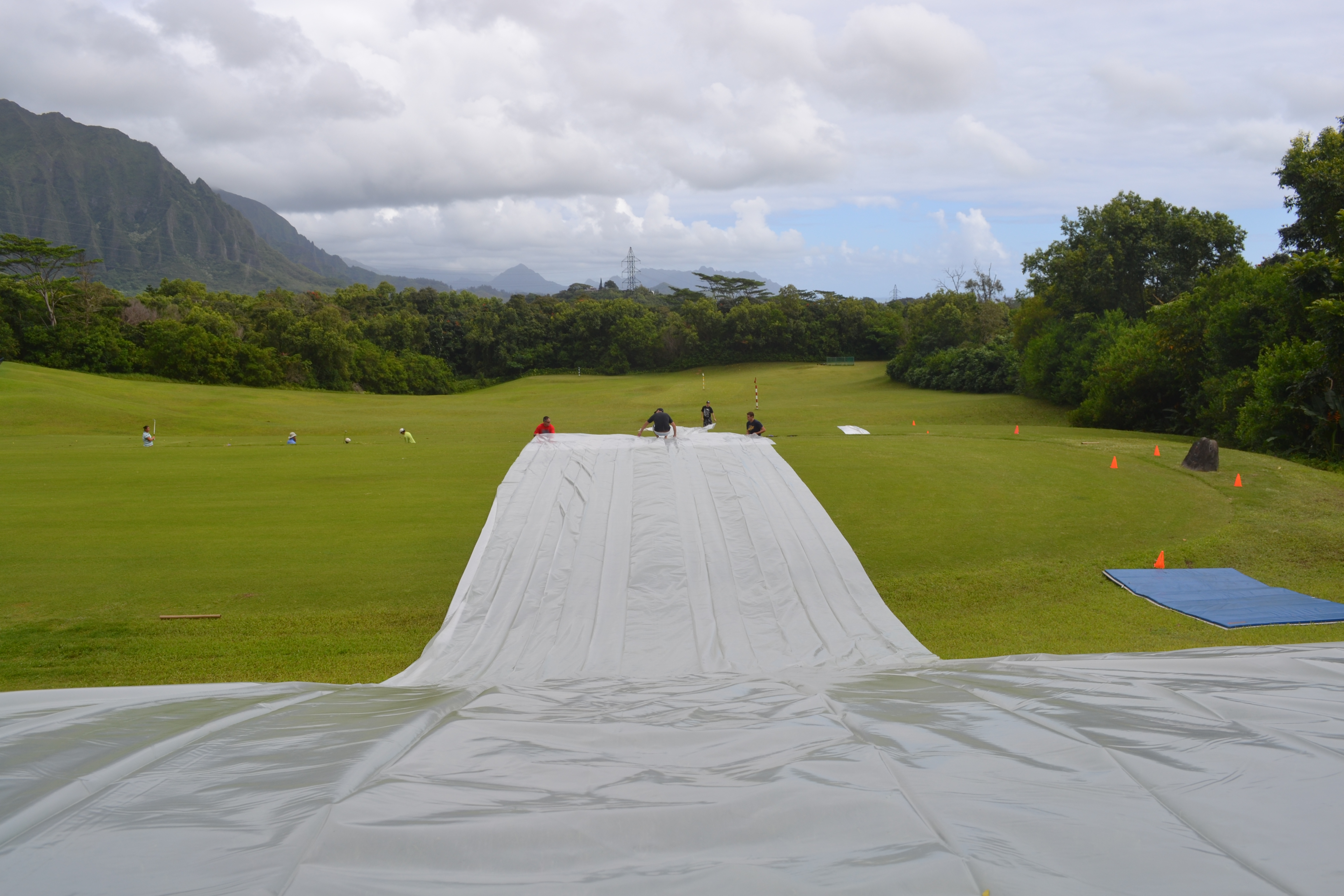 building the waterslide