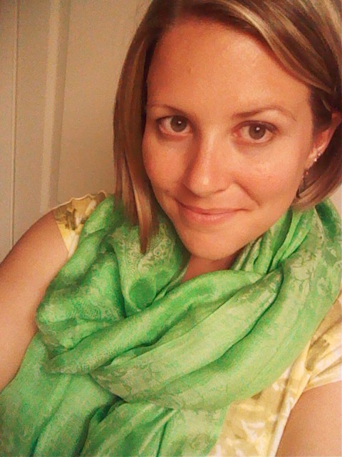 green silk scarf