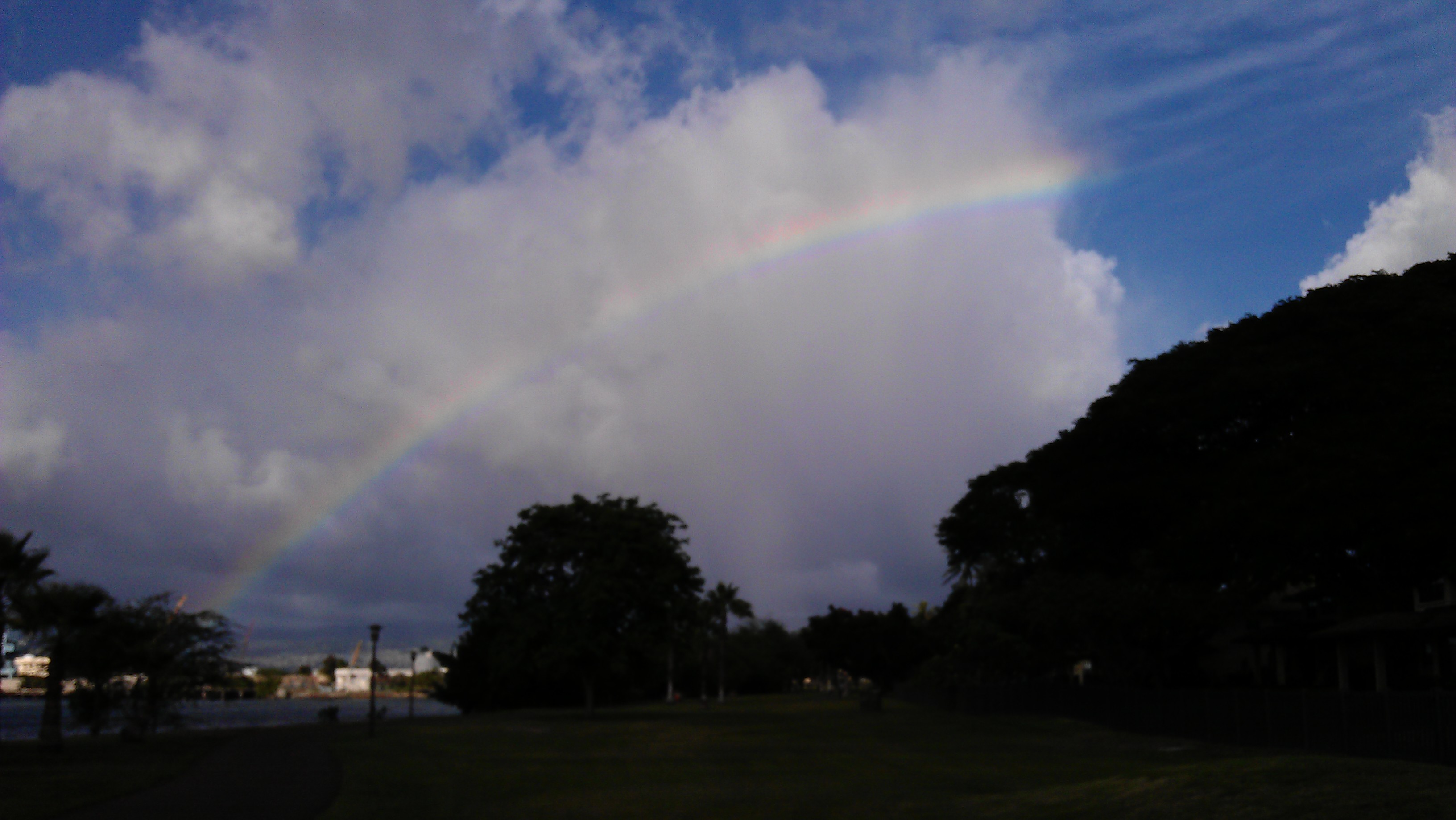 rainbow over the walking trail