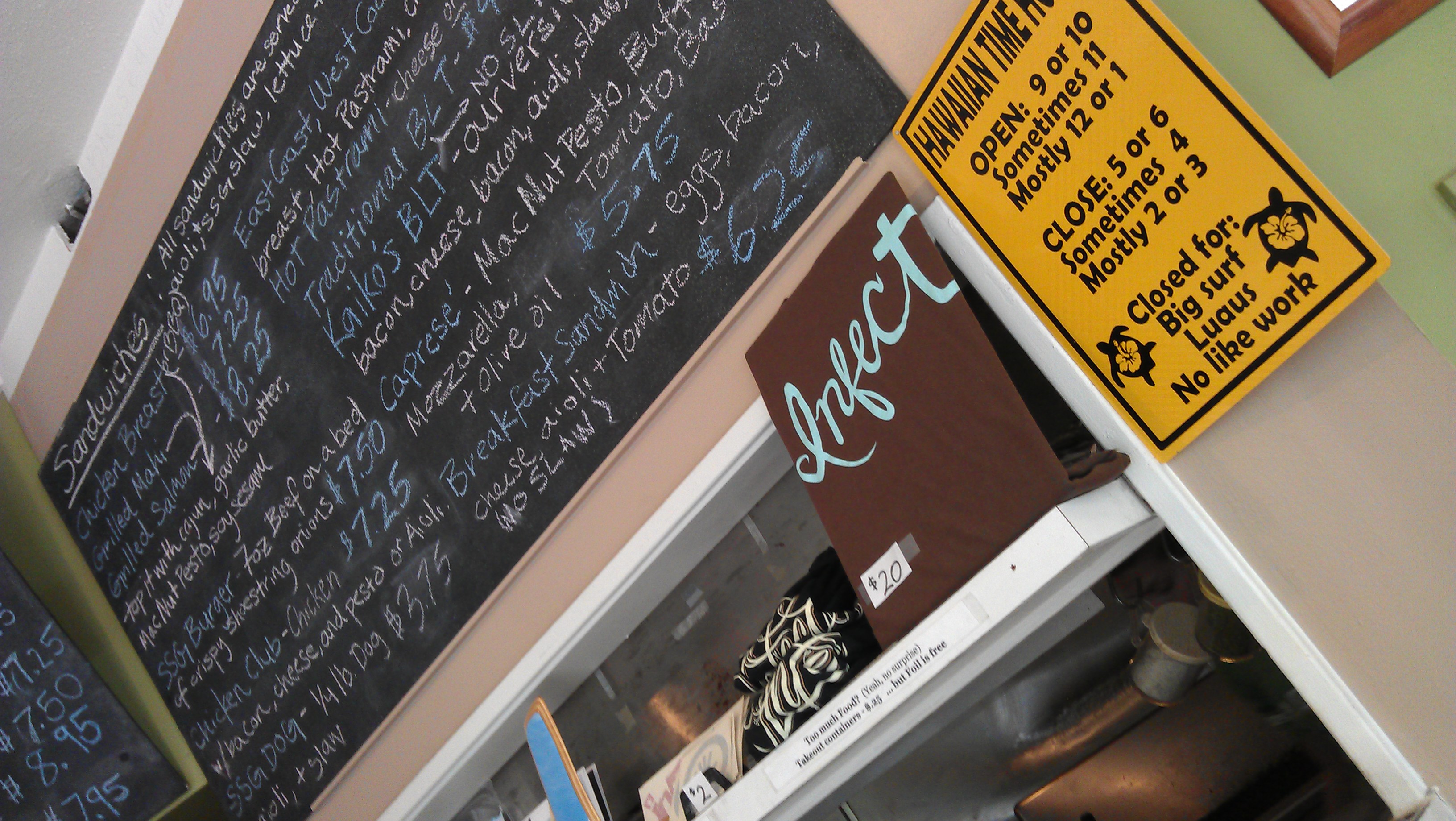 1/31/2012 South Shore Grill board