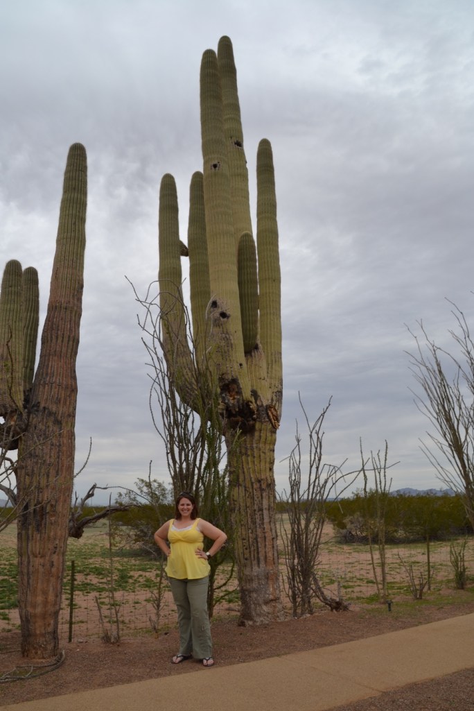 Casa Grande, Arizona, Jo with Cactus