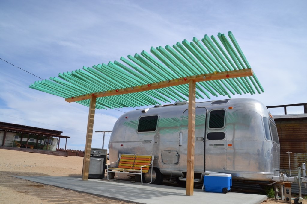 Joshua Tree camping our trailer