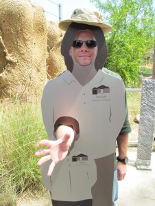 Zoo J in a keeper cut-out