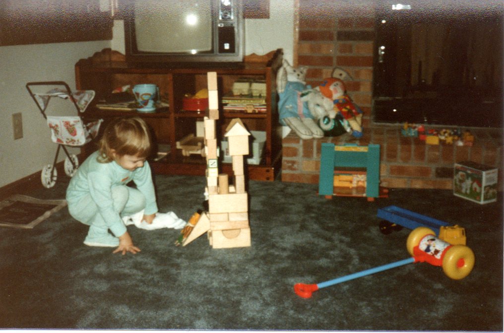 baby photos, living room