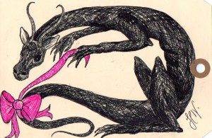 Dragon sketch postcard