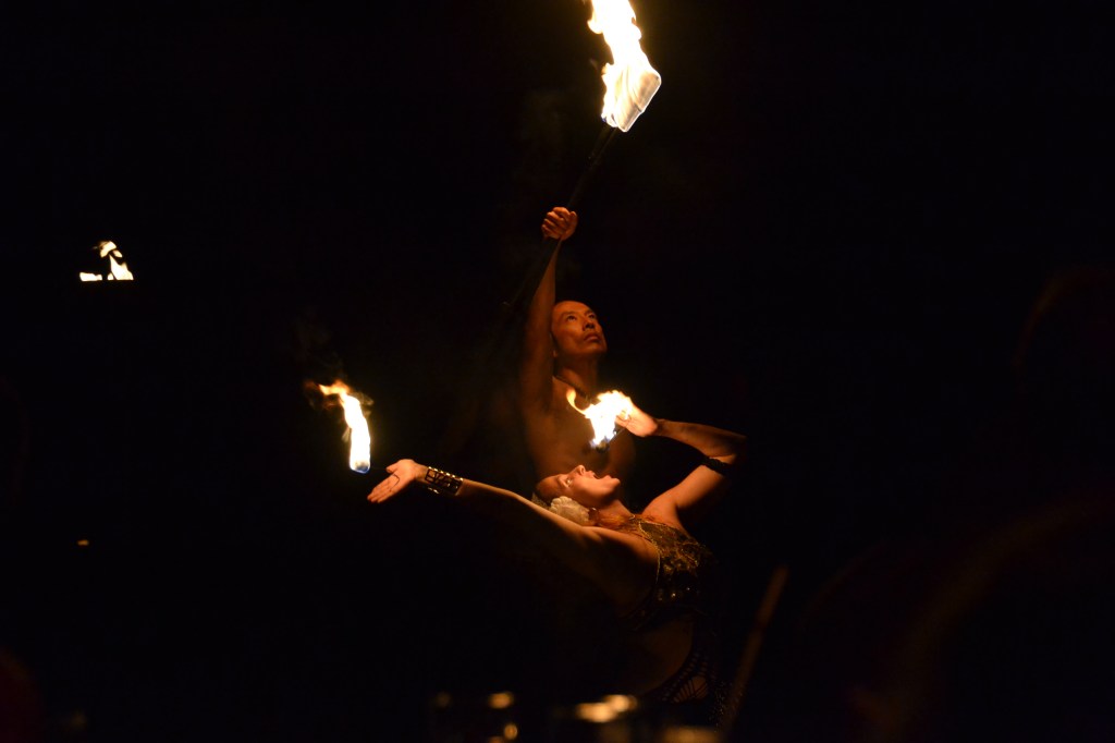 Australia, Port Douglas, rainforest fire dancers