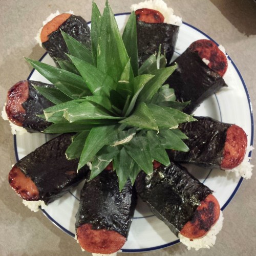 Joanna cooks spam musubi